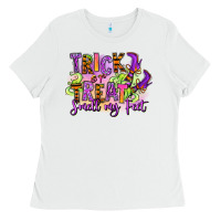 White Trick or treat smell my feet Ladies Tee - RanaPortraitStore