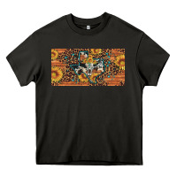 Asphalt texas map bull skull sunflower leopard licence plate Heavy Core Tee - Artiststas