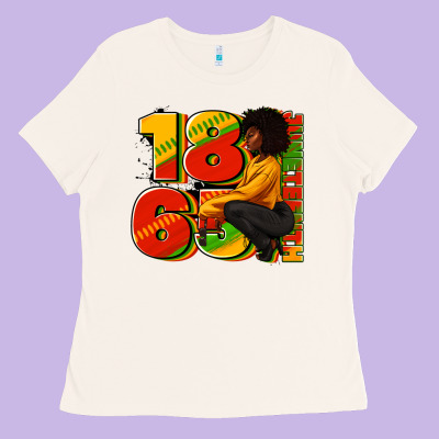 Ladies Tee 1865 Juneteenth afro woman