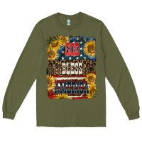 Army Green Western God Bless America Long Sleeve Tee - LillyAllenDesigns