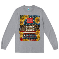 Heather Grey Western God Bless America Long Sleeve Tee - LillyAllenDesigns