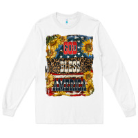 White Western God Bless America Long Sleeve Tee - LillyAllenDesigns
