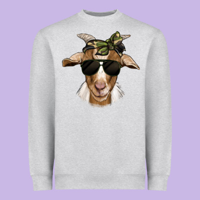 Camouflage Bandana Goat Heavyweight Sweatshirt Designed By Jasminsmagicworld
