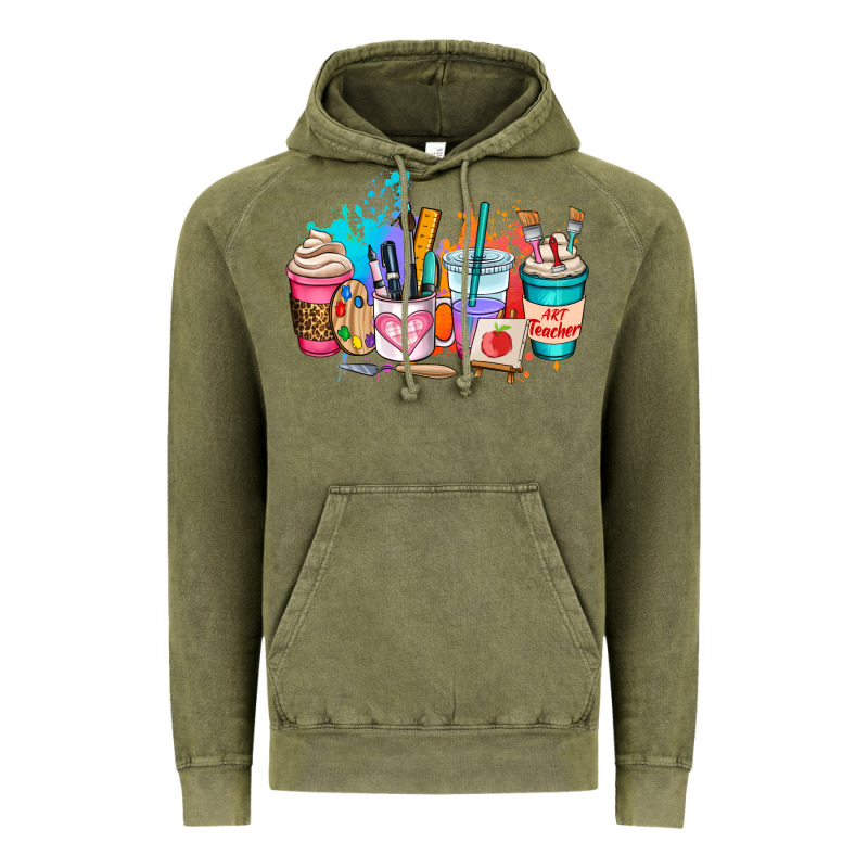 Art Teacher Coffee Cup Vintage Hoodie by AdoDesignShop | Teevron
