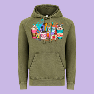 Art Teacher Coffee Cup Vintage Hoodie Designed By Adodesignshop