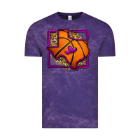 Cloud Purple leopard basketball texas map Vintage Tee - Jasminsmagicworld