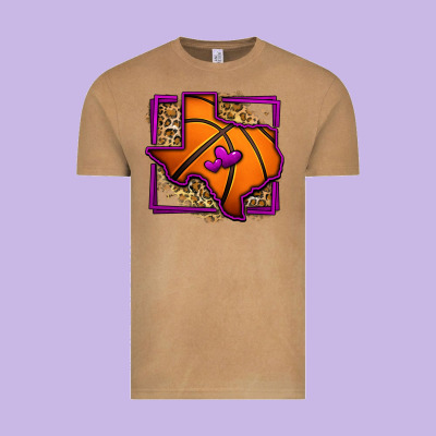 Leopard Basketball Texas Map Vintage Tee Designed By Jasminsmagicworld