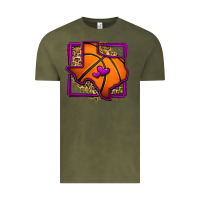 Vintage Olive leopard basketball texas map Vintage Tee - Jasminsmagicworld