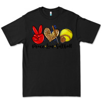 Black peace love softball Premium Tee - Zillion Design Studio