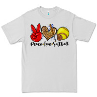 Dove Grey peace love softball Premium Tee - Zillion Design Studio