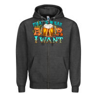Charcoal Heather western beer thats what i want Zipper Hoodie - NancyCooperArtShop