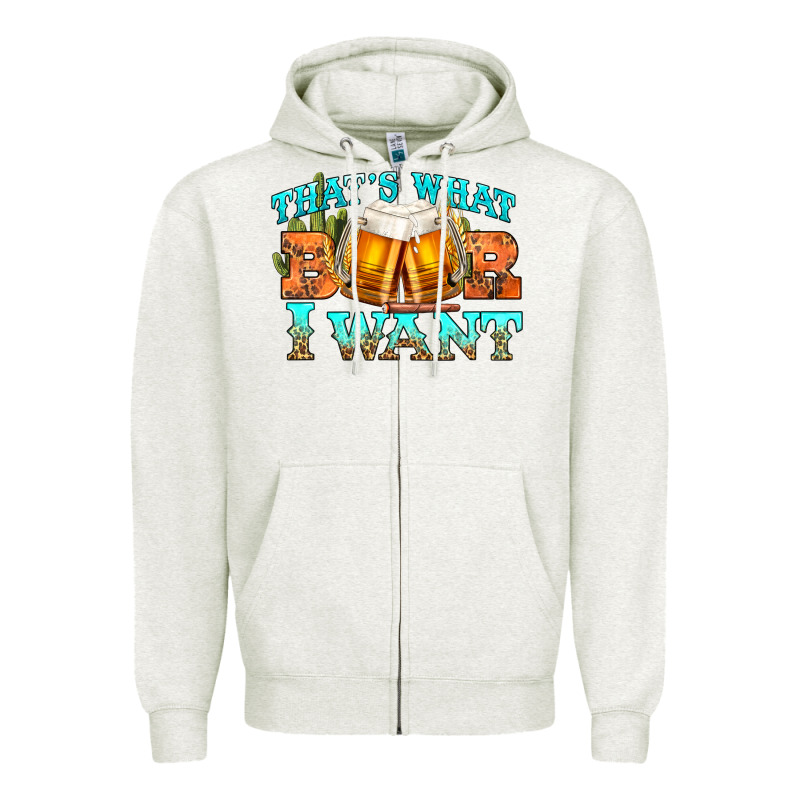 Western Beer Thats What I Want Zipper Hoodie by NancyCooperArtShop | Teevron