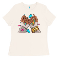 Bone Afro woman nail art Ladies Tee - RanaPortraitStore