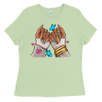 Matcha Afro woman nail art Ladies Tee - RanaPortraitStore