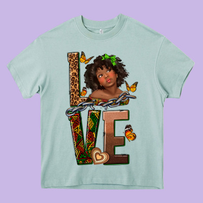 Love Melanin Heavy Core Tee Designed By Texasbilliewilder