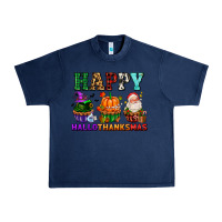 Navy happy hallothanksmas with cupcakes Urban Heavy Tee - AdoDesignShop
