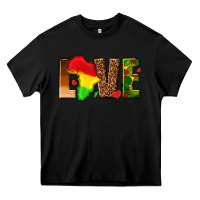 Black love melanin with african map Heavy Core Tee - texasbilliewilder