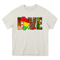 Cream love melanin with african map Heavy Core Tee - texasbilliewilder
