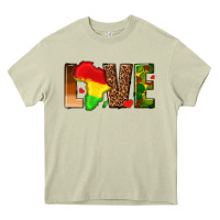 Mossy love melanin with african map Heavy Core Tee - texasbilliewilder