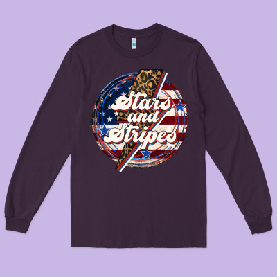 Western Stars And Stripes Long Sleeve Tee Designed By Lillyallendesigns