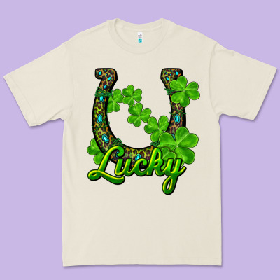Lucky Shamrock Horseshoe Premium Tee Designed By Ranaportraitstore