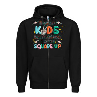 Black i love my kids but sometimes i wanna square up Zipper Hoodie - MaliasSmallBusiness