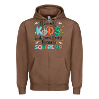 Chestnut i love my kids but sometimes i wanna square up Zipper Hoodie - MaliasSmallBusiness