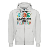 Dove Grey i love my kids but sometimes i wanna square up Zipper Hoodie - MaliasSmallBusiness