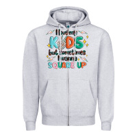 I Love My Kids But Sometimes I Wanna Square Up Zipper Hoodie | Teevron