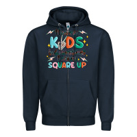 Navy i love my kids but sometimes i wanna square up Zipper Hoodie - MaliasSmallBusiness
