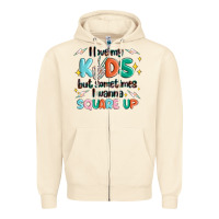 Sandshell i love my kids but sometimes i wanna square up Zipper Hoodie - MaliasSmallBusiness