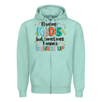 Seafoam i love my kids but sometimes i wanna square up Zipper Hoodie - MaliasSmallBusiness