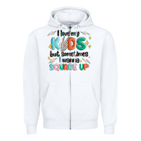 White i love my kids but sometimes i wanna square up Zipper Hoodie - MaliasSmallBusiness