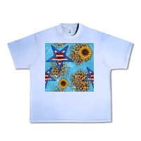 Grape Ice american star and sunflower seamless  pattern Urban Heavy Tee - BundleAndBundleShop
