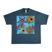 Midnight Navy american star and sunflower seamless  pattern Urban Heavy Tee - BundleAndBundleShop