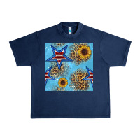 Navy american star and sunflower seamless  pattern Urban Heavy Tee - BundleAndBundleShop