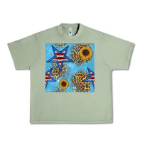 Oil Green american star and sunflower seamless  pattern Urban Heavy Tee - BundleAndBundleShop