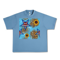 Pebble Blue american star and sunflower seamless  pattern Urban Heavy Tee - BundleAndBundleShop
