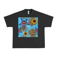 Pigment Black american star and sunflower seamless  pattern Urban Heavy Tee - BundleAndBundleShop