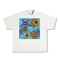 Pistachio american star and sunflower seamless  pattern Urban Heavy Tee - BundleAndBundleShop