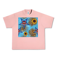 Salmon american star and sunflower seamless  pattern Urban Heavy Tee - BundleAndBundleShop