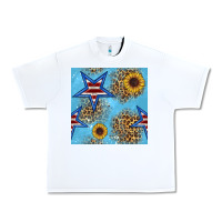 White american star and sunflower seamless  pattern Urban Heavy Tee - BundleAndBundleShop