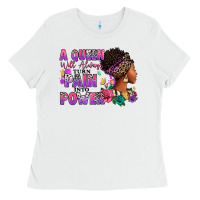 White A queen will always turn pain into power Ladies Tee - RanaPortraitStore