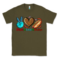 Army Green peace love hotdogs Classic Tee - AdoDesignShop