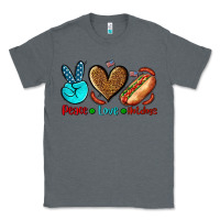 Charcoal Heather peace love hotdogs Classic Tee - AdoDesignShop
