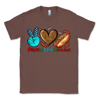 Chestnut peace love hotdogs Classic Tee - AdoDesignShop