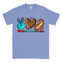 Colony Blue peace love hotdogs Classic Tee - AdoDesignShop