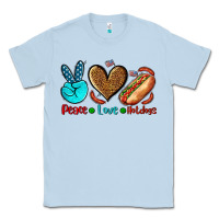 Dusty Blue peace love hotdogs Classic Tee - AdoDesignShop
