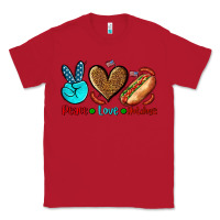 Red peace love hotdogs Classic Tee - AdoDesignShop