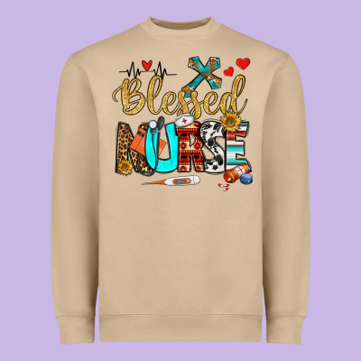 Blessed Nurse Heavyweight Sweatshirt Designed By Bundleandbundleshop